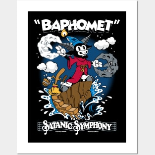 Baphomet Sorcerer - Vintage Cartoon Fantasy Goth - Satanic Symphony Posters and Art